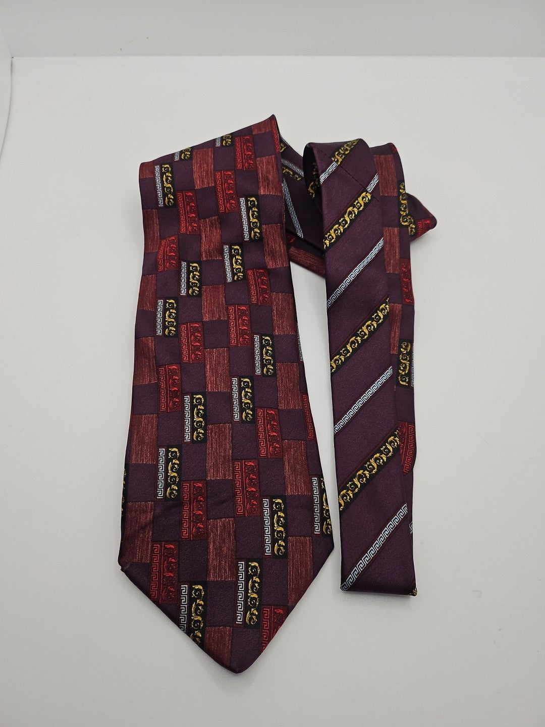 Vintage Versace Retro Geometric Mens Silk Tie Wedding Formal Neck Tie BX17