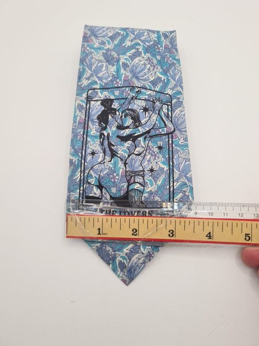 Reworked Punk Graphic Neck Tie Tarot Flower | Emo Alternative Upcycled Tie RW1 Vintage Mens Tie UK