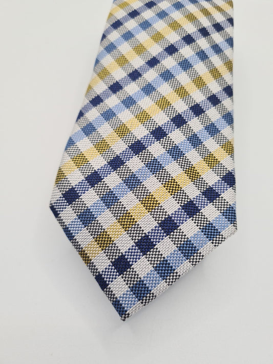 Charles Tyrwhitt Blue Plaid Formal Mens Silk Tie Classic Designer Necktie Vintage Mens Tie UK BX12