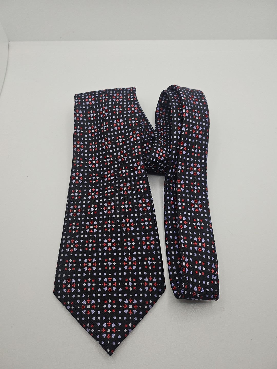 Harrods Black Heart Pattern Mens Silk Tie Wedding Formal Neck Tie BX15