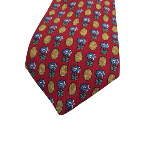 Thomas Pink Silk Tie Flower Pattern Formal Mens Neck Tie Party Cravat Necktie Bu
