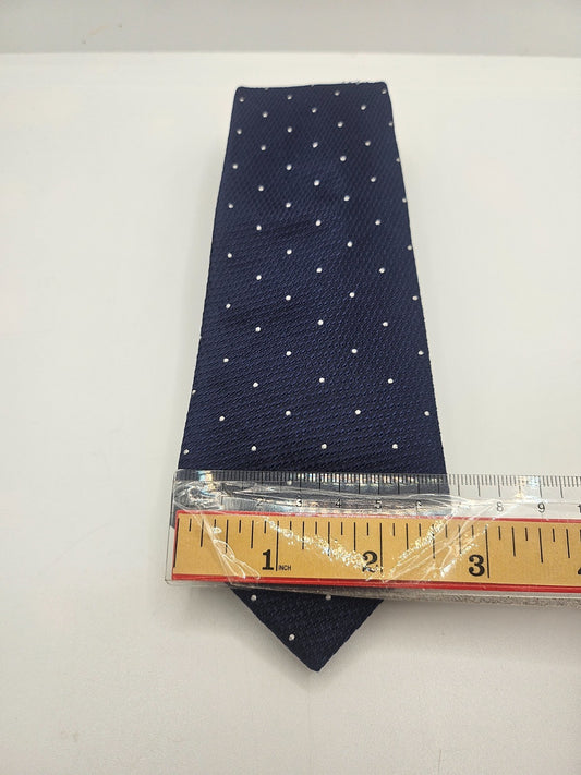 John Francomb Silk Tie Men Navy Polka Dot Designer Business Vintage Necktie BX18