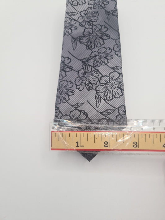William Hunt Grey Flower Mens Silk Tie Classic Designer Necktie Formal Vintage Mens Tie UK BX6