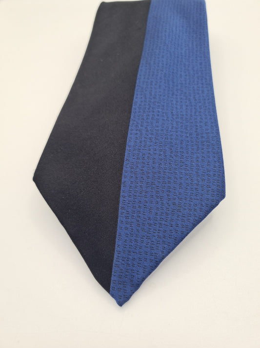 Ted Baker Blue / Black Retro Pattern Silk Tie | Designer Mens Tie UK BX10