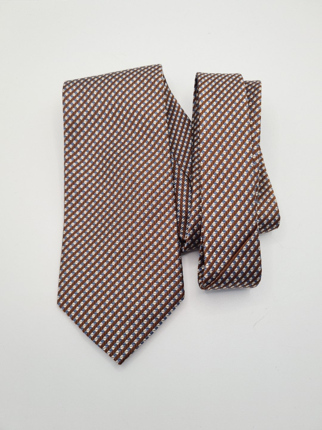 Tom James Brown Stripe Mens Silk Tie Classic Designer Necktie Striped Vintage Mens Tie UK BX13