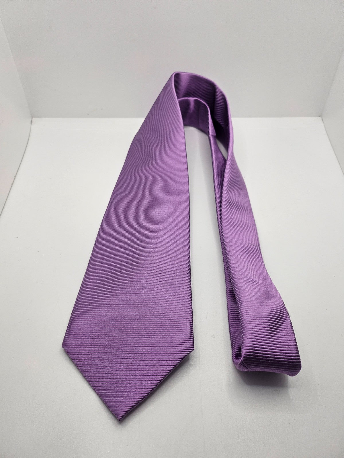 Charles Tyrwhitt Purple Ribbed Textured Silk Tie