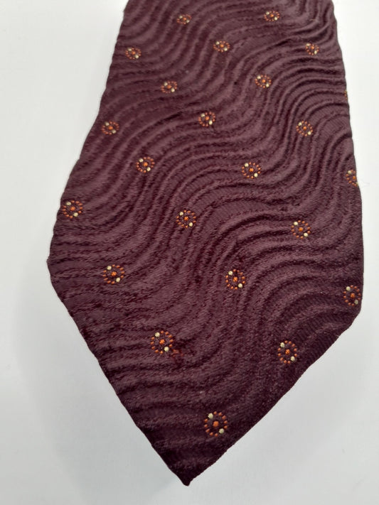 Ermenegildo Zegna Brown Wide Vintage Silk Tie | Designer Mens Tie UK BX10