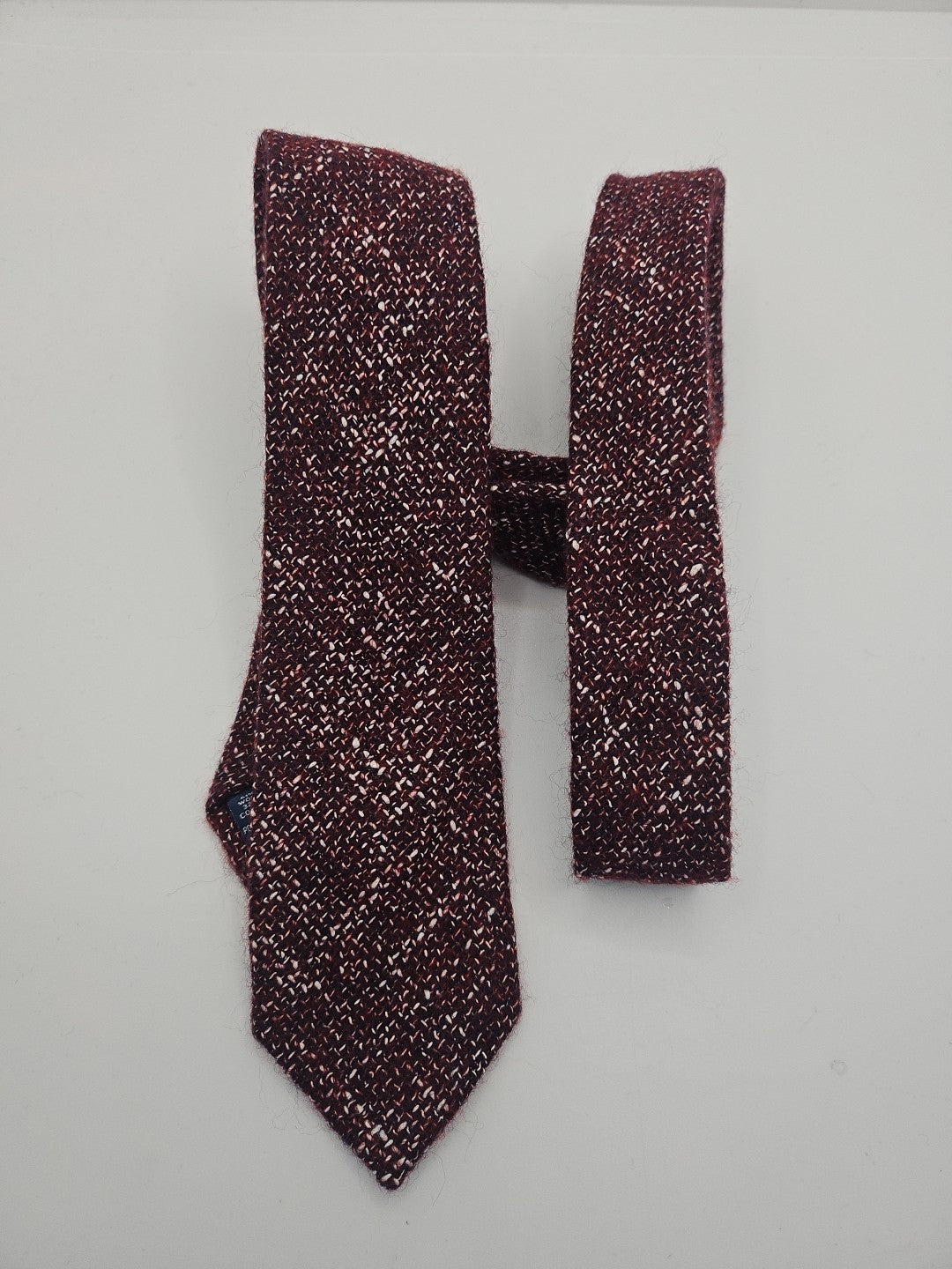 T.M Lewin Burgundy Woven Wool Mix Mens Tie Wedding Formal Neck Tie BX16
