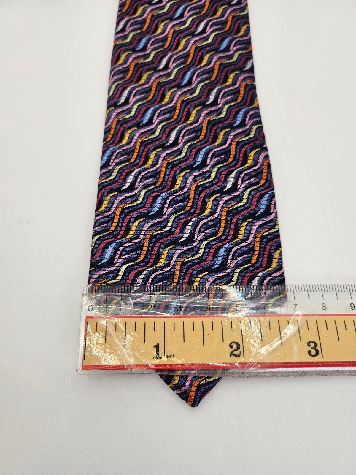 Van Buck Mens Silk Tie Bright Retro Pattern Vtg Wedding Neck Tie R1