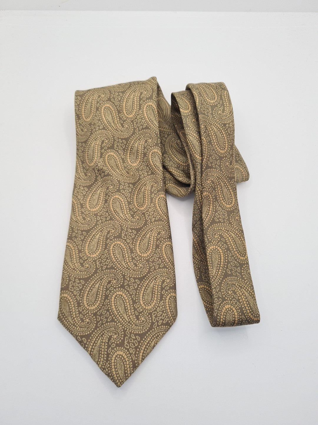 Liberty Brown Vintage Paisley Pattern Silk Tie | Designer Mens Tie UK BX2