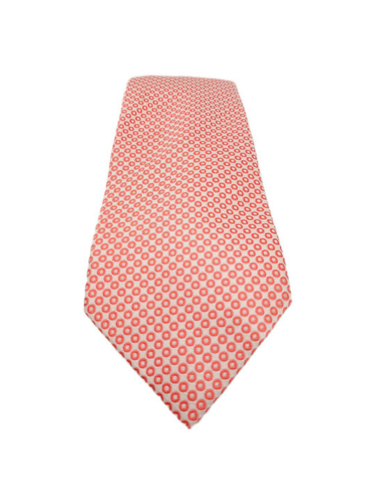 Charles Tyrwhitt Silk Tie Mens Pink and Hot Pink Circle Pattern Y2k Necktie BX11