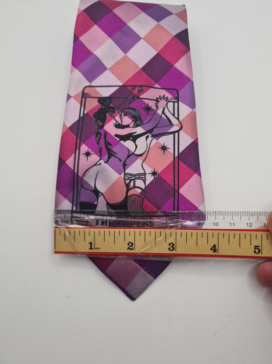 Reworked Punk Graphic Neck Tie Tarot Check | Emo Alternative Upcycled Tie RW1 Vintage Mens Tie UK
