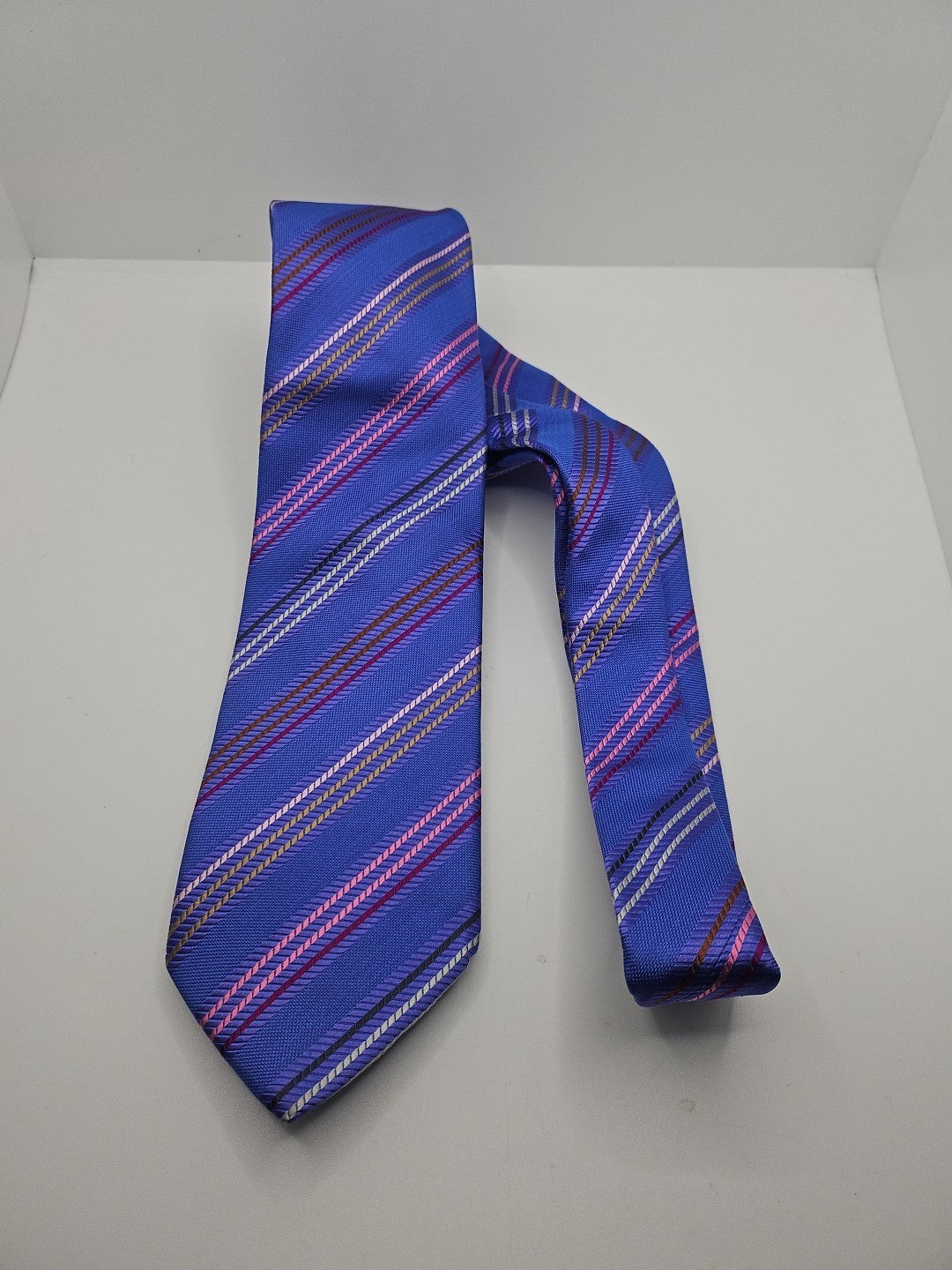 Charles Tyrwhitt Blue stripe Woven Mens Silk Tie Wedding Formal Neck Tie BX17