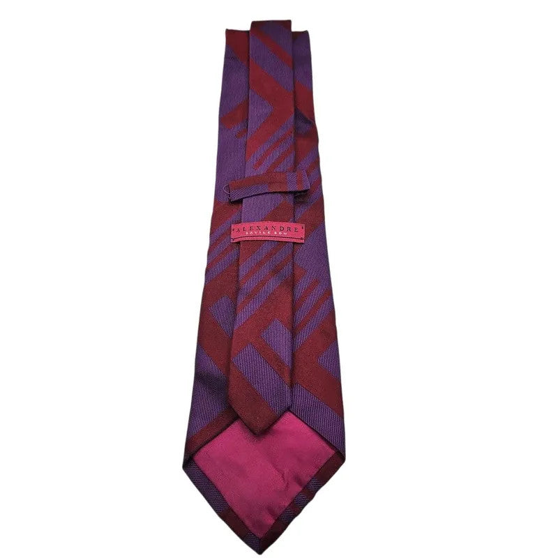 Alexandre Savile Row Men's Wedding formal Neck tie & Red Block Silk Tie