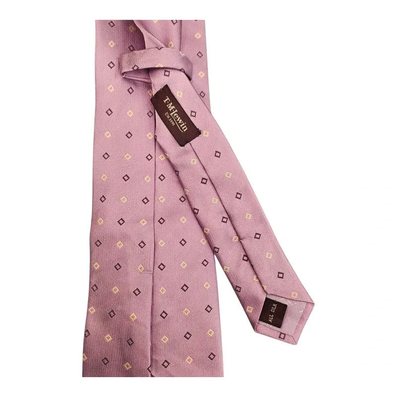 TM Lewin Lilac Purple Diamond Wedding formal Neck tie Silk Tie