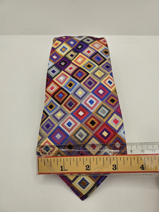 Duchamp Bright Geometric Silk Tie