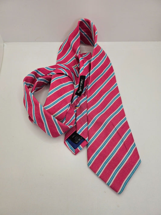 Richard James Mens Silk Tie Red Blue Striped Vintage Retro Wedding Neck Tie R1