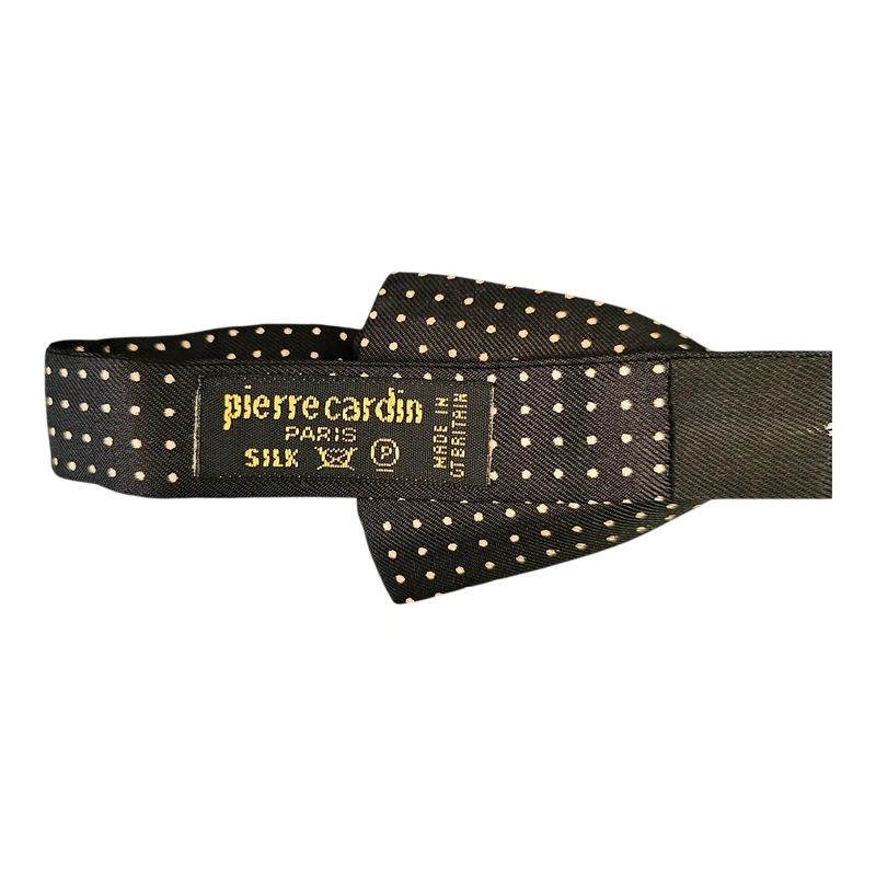 Pierre Cardin Black & Beige Spotted Silk Bow Tie