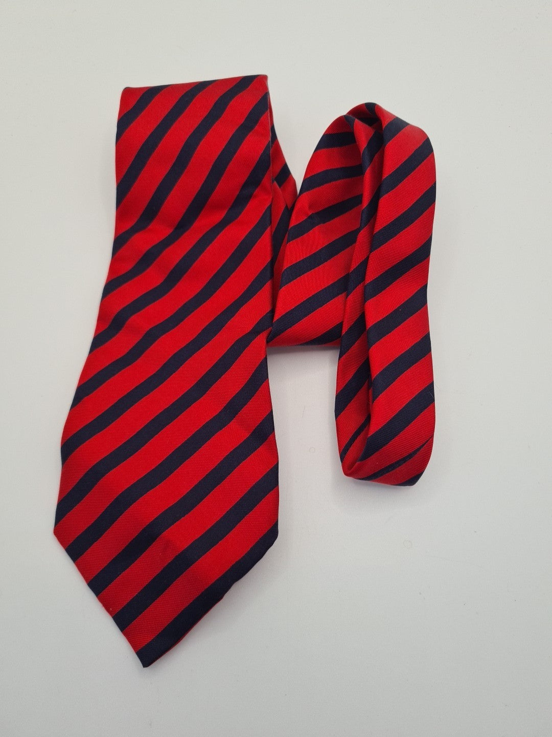 Liberty Red / Blue Striped Vintage Silk Tie | Designer Mens Tie UK BX2