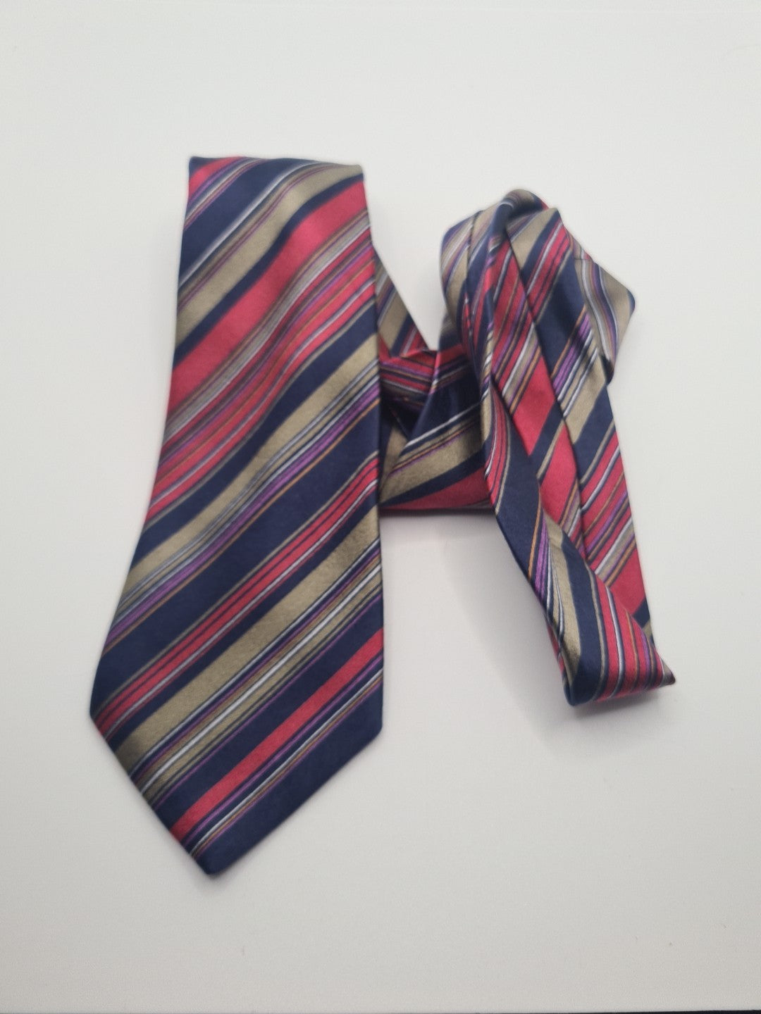 Aquascutum Blue Stripe Mens Silk Tie Classic Designer Necktie Formal Striped Vintage Mens Tie UK BX5