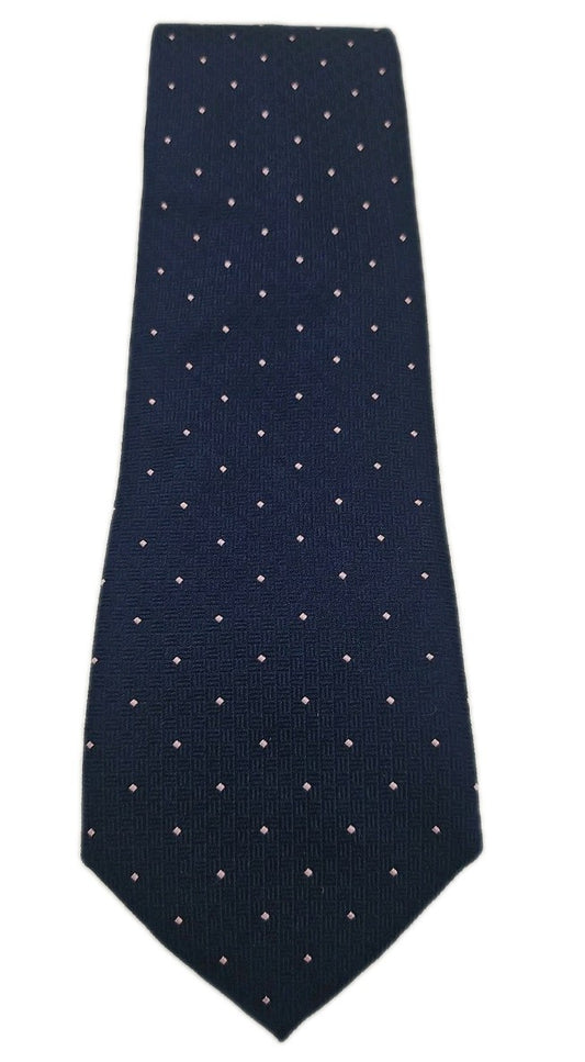 T.M Lewin Blue Pink Spotted Mens Silk Tie Wedding Formal Neck Tie BX2