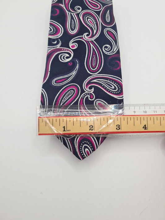 Harvey James Blue Paisley Pattern Mens Silk Tie Classic Designer Necktie Paisley Vintage Mens Tie UK BX12