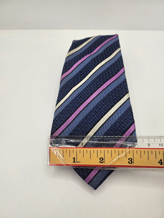 Ted Baker Knotted Silk Tie Mens Blue Pink Textured Striped Vintage Neck Tie BX15