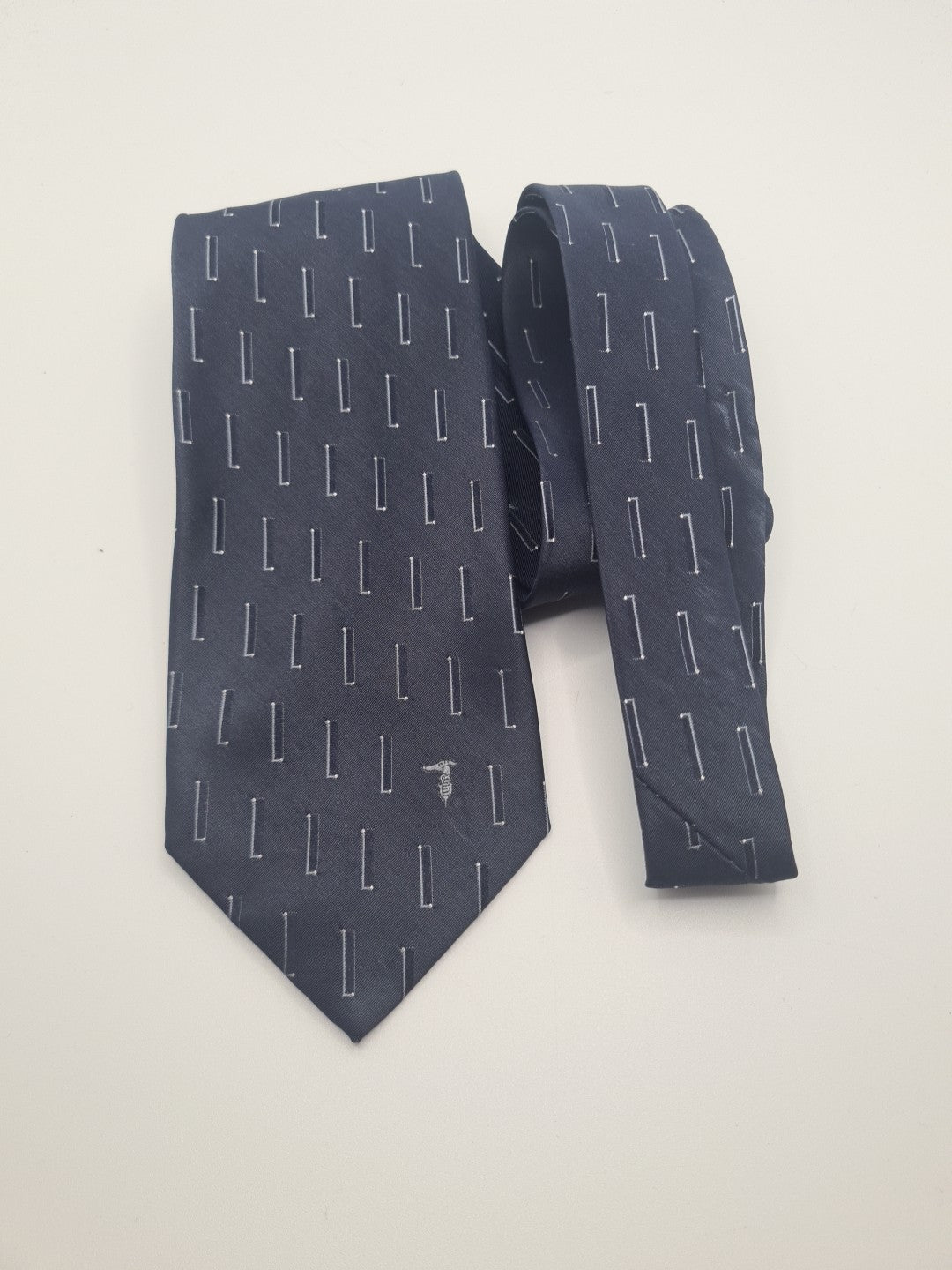 Trussardi Blue Mens Silk Tie Classic Designer Necktie Formal Vintage Mens Tie UK BX9