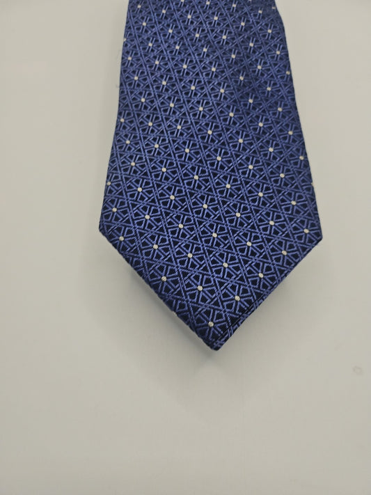 Charles Tyrwhitt Blue Geometric Mens Silk Tie Wedding Formal Neck Tie BX15