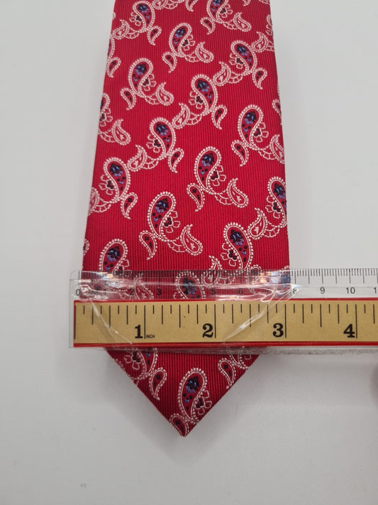 Red Paisley pattern Embroidered Mens Silk Tie Classic Designer Necktie Paisley Vintage Mens Tie UK BX12