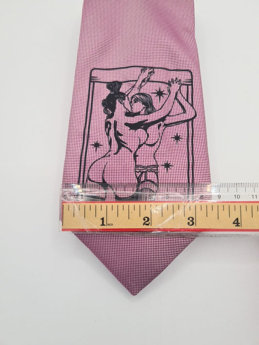 Purple Tarot Lovers Tie | Reworked Vintage Mens Tie UK | Statement Novelty Vintage Mens Tie UK BX13
