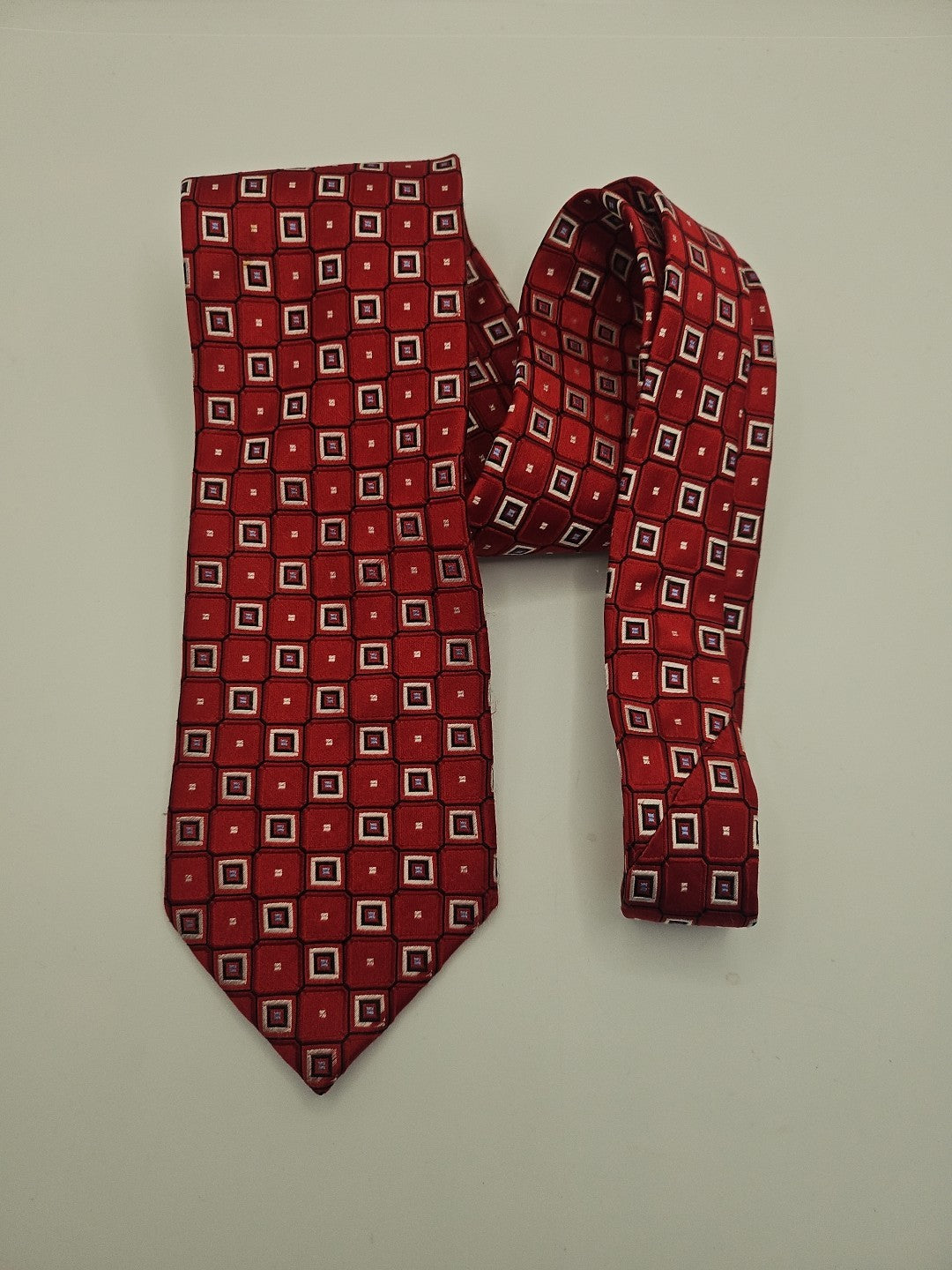 Donald J Trump Red Geometric Mens Silk Tie Wedding Formal Neck Tie BX16