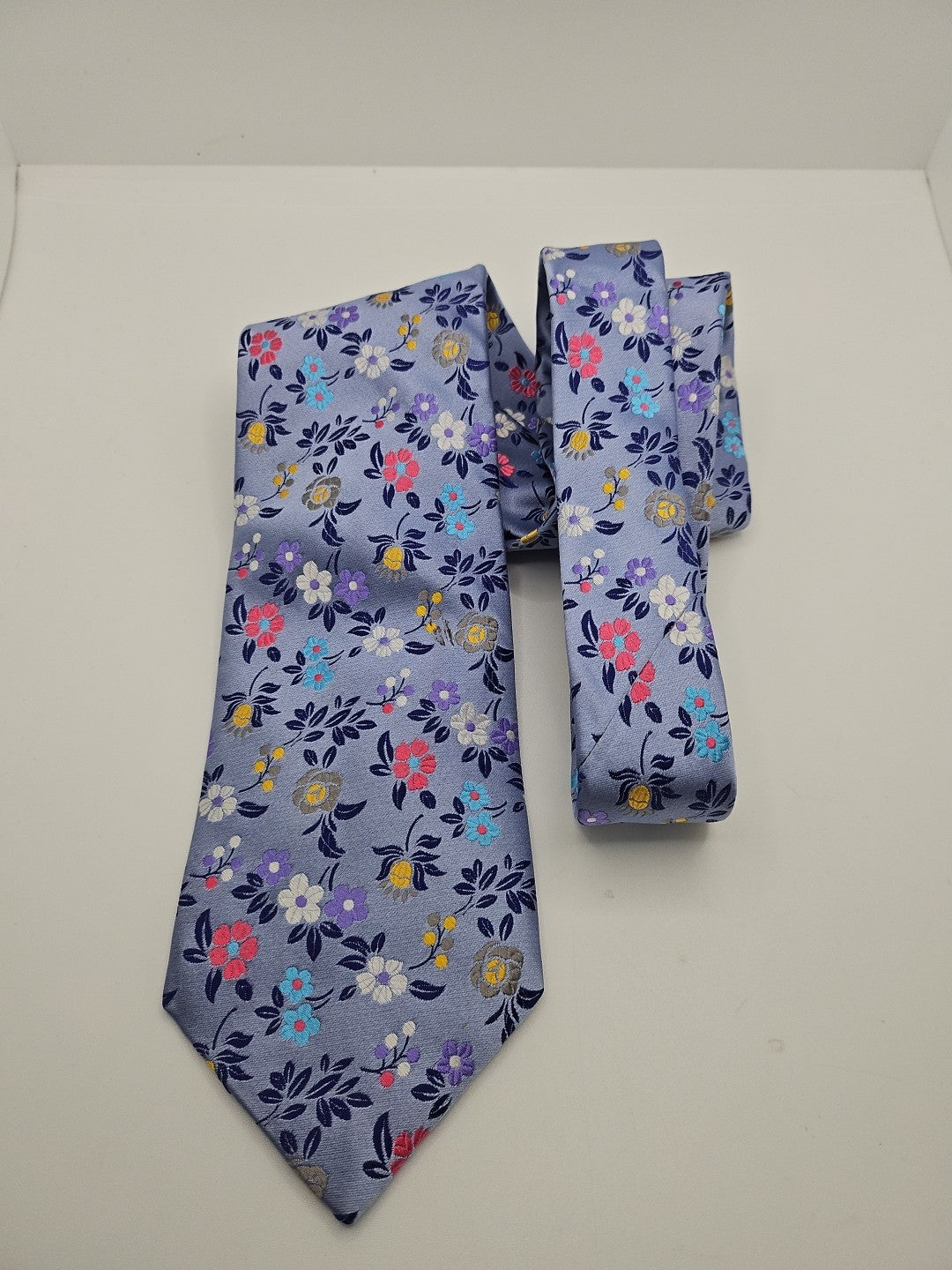 Duchamp Blue Flower Pattern Mens Silk Tie Wedding Formal Neck Tie BX17