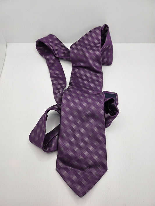 Lanvin Paris Mens Silk Tie Purple Geometric Modern Vtg Retro Wedding Neck Tie R1