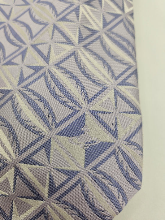 Vivienne Westwood Mens Silk Tie Blue/Silver Pattern Vtg Designer Neck tie BX19