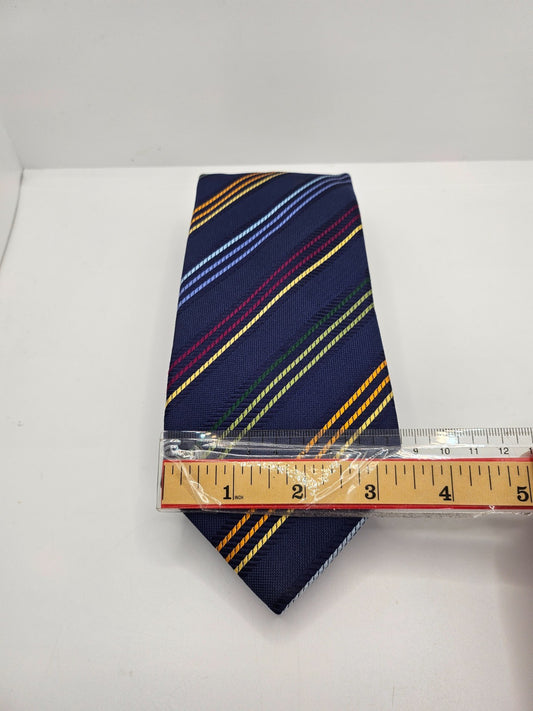 Charles Tyrwhitt Navy Blue Striped Silk Tie