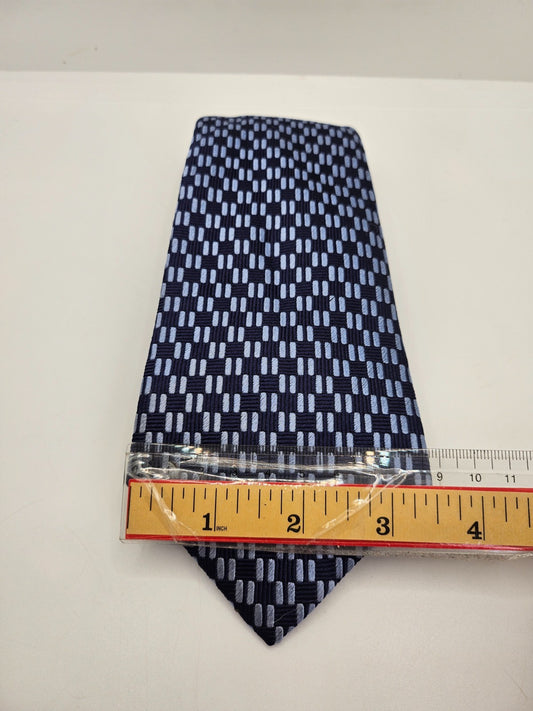 Thomas Pink Silk Tie Men Navy Blue Geometric Wedding Designer Retro Necktie BX26