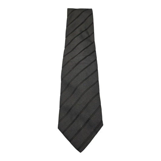 Oliver Grant Black Silk Tie Wedding formal Neck tie Dot Stripe Pattern