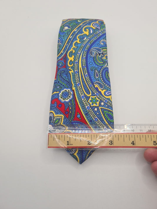 Italian Vintage Blue Pattern Mens Silk Tie Classic Designer Necktie Formal Vintage Mens Tie UK BX9