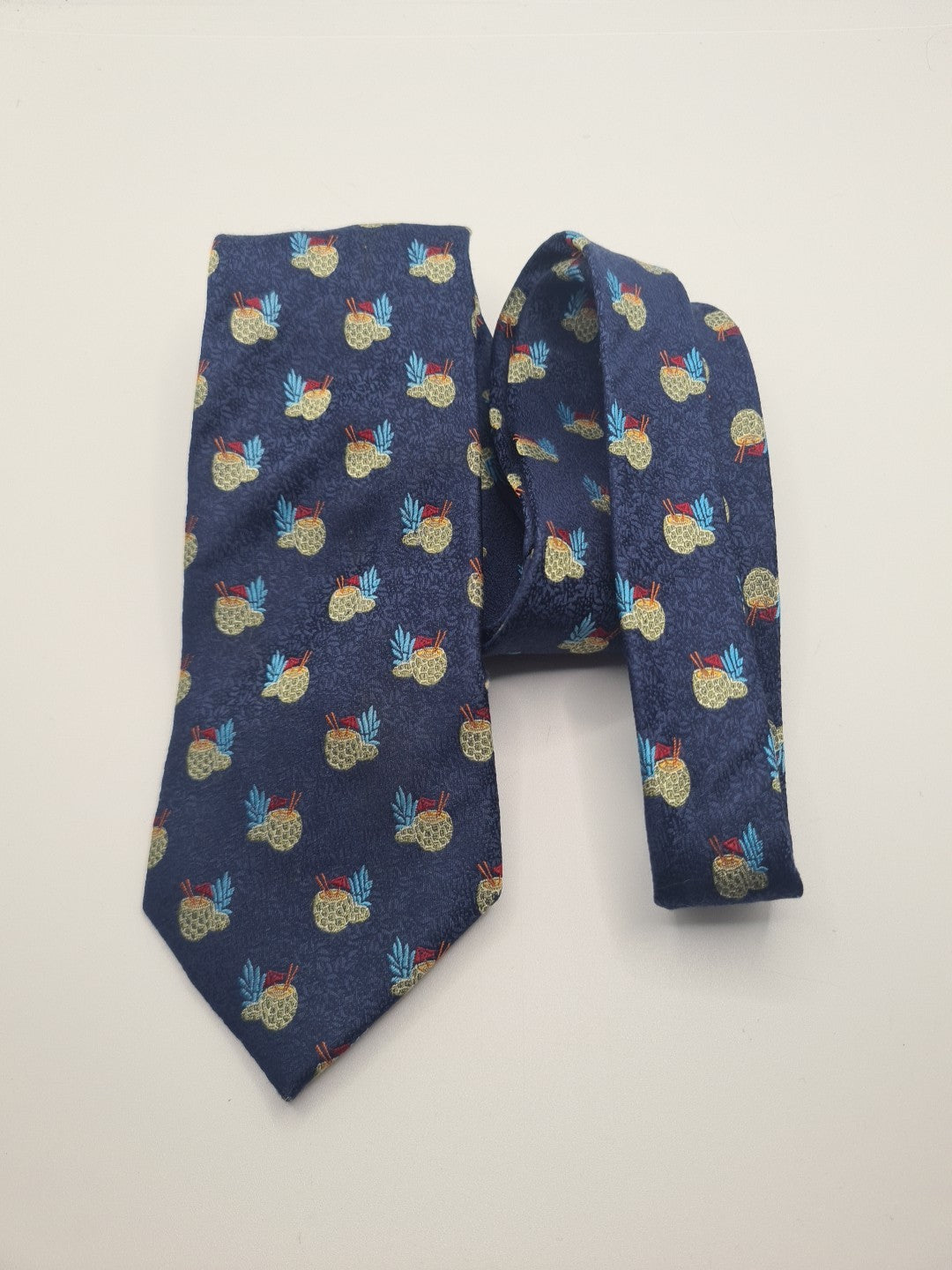 Tommy Bahama Blue Pineapple Mens Silk Tie Classic Designer Necktie Formal Vintage Mens Tie UK BX9