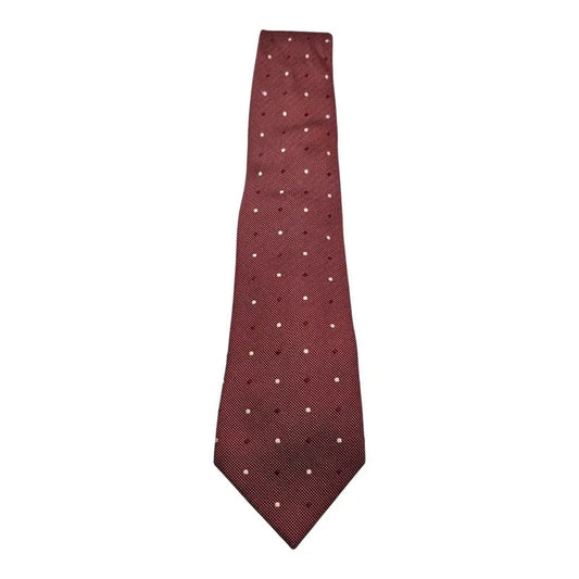 TM Lewin Deep Red & Beige Wedding formal Neck tie Silk Tie
