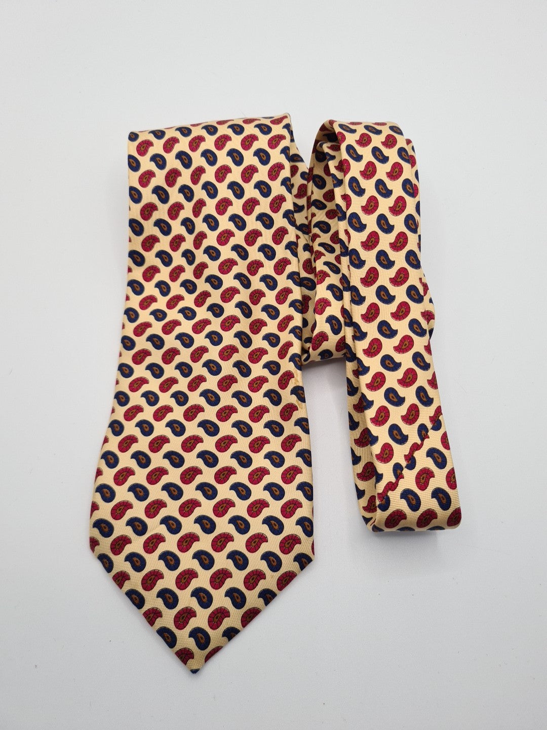 Red Blue Paisley Pattern Vintage Silk Tie | Designer Mens Tie UK Paisley Vintage Mens Tie UK BX13