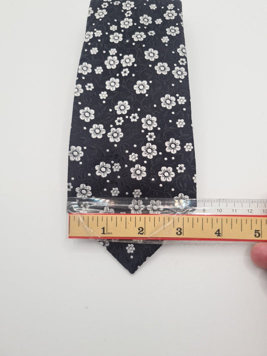 Ducham Black flower pattern Mens Silk Tie Classic Designer Necktie Formal Vintage Mens Tie UK BX4