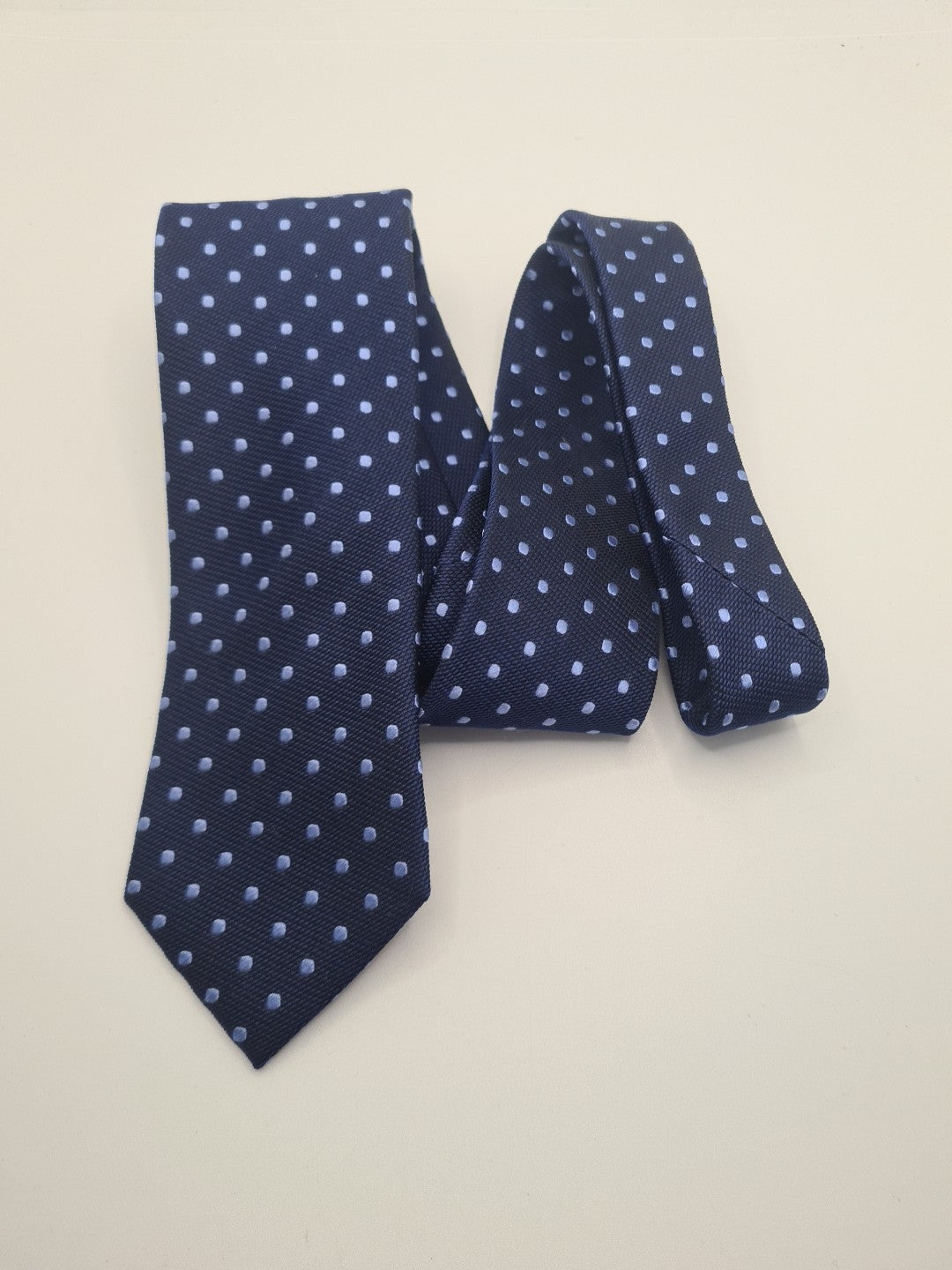 Van Buck Blue Spotted Mens Silk Tie Classic Designer Necktie Formal Spotted Vintage Mens Tie UK BX5