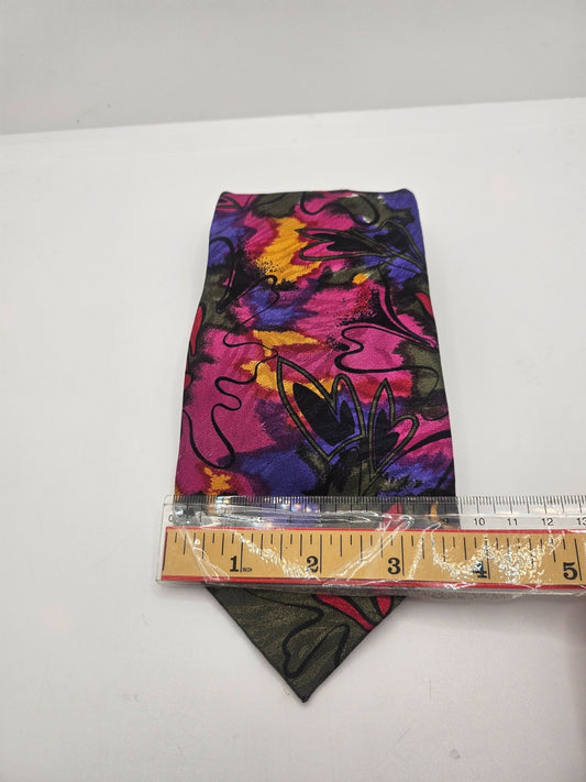 Erekssousi Multi Abstract Floral Silk Tie