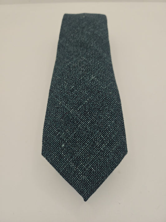 T.M Lewin Green Wool Mix Thin Slim Mens Silk Tie Wedding Formal Neck Tie BX2