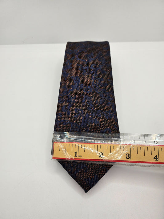 Ted Baker Silk Tie Mens Bronze Blue Floral Paisley Statement Retro Neck Tie BX25