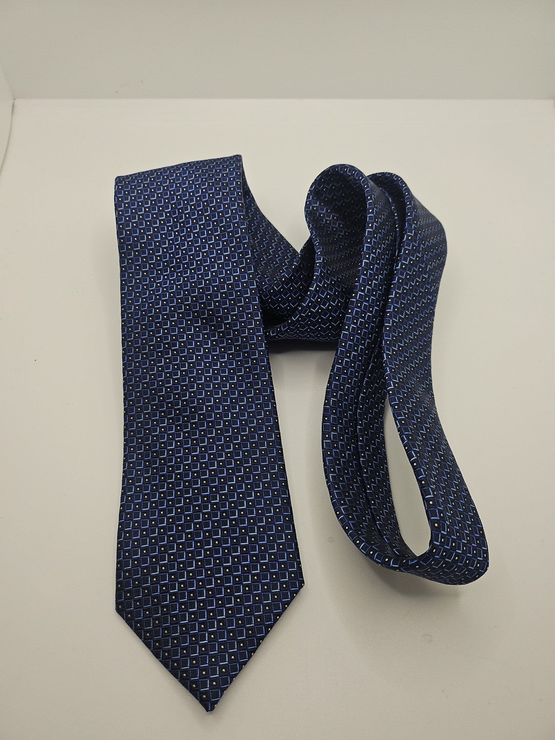 Van Buck Blue Geometric pattern Mens Silk Tie Wedding Formal Neck Tie BX15