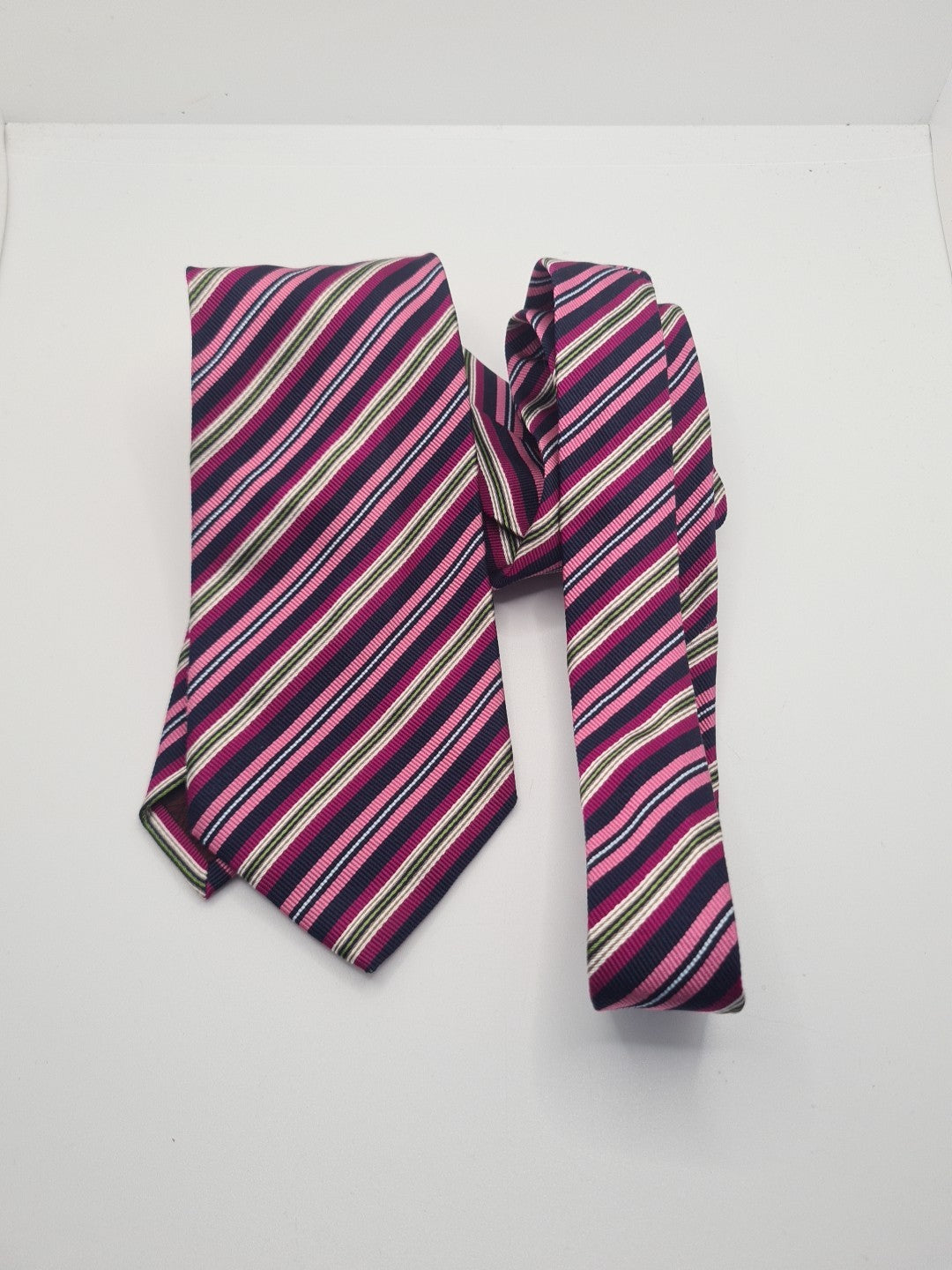 Chester Barrie Pink Stripe Mens Silk Tie Classic Designer Necktie Formal Striped Vintage Mens Tie UK BX10
