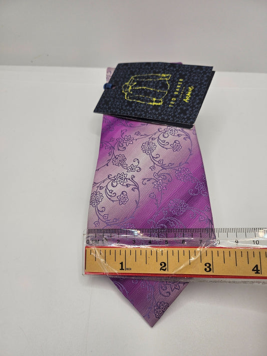 Ted Baker Silk Tie Mens Purple Ombre Floral Pattern Statement Retro Necktie BX10